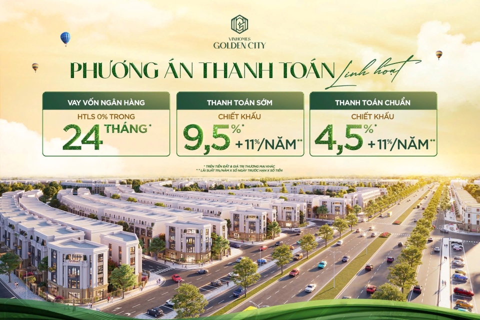 Các phương án thanh toán trong chính sách bán hàng cho quỹ căn thô Vinhomes Golden City Các phương án thanh toán trong chính sách bán hàng cho quỹ căn thô Vinhomes Golden City