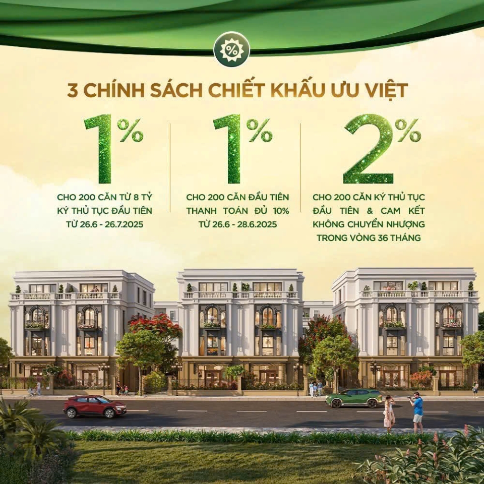 Chính sách chiết khấu ưu việt được nêu trong chính sách bán hàng cho quỹ căn thô Vinhomes Golden City Chính sách chiết khấu ưu việt được nêu trong chính sách bán hàng cho quỹ căn thô Vinhomes Golden City