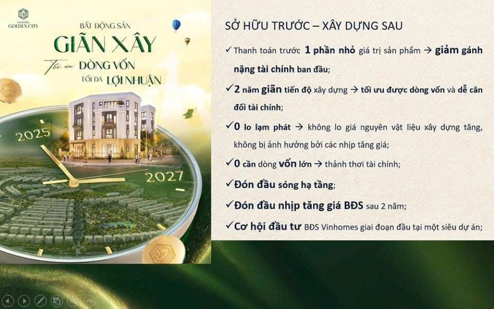 Thông tin chính sách giãn xây tại Vinhomes Golden City Thông tin chính sách giãn xây tại Vinhomes Golden City