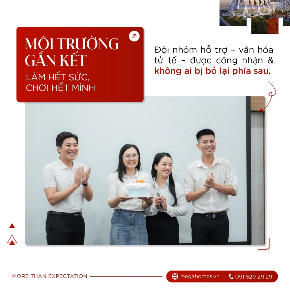 Môi trường làm việc – Nền tảng quan trọng cho cơ chế đào tạo sale bất động sản tại Megahomes Môi trường làm việc – Nền tảng quan trọng cho cơ chế đào tạo sale bất động sản tại Megahomes