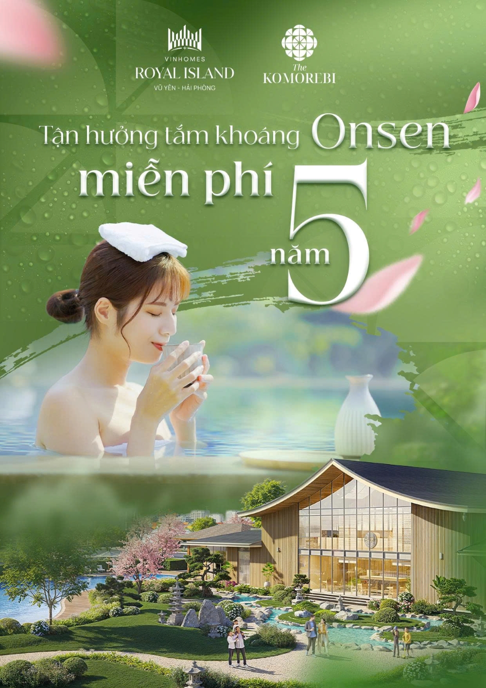 Khoáng nóng Onsen tại The Komorebi Vinhomes Royal Island: Đặc quyền chăm sóc sức khỏe chuẩn Nhật đầu tiên tại Hải Phòng