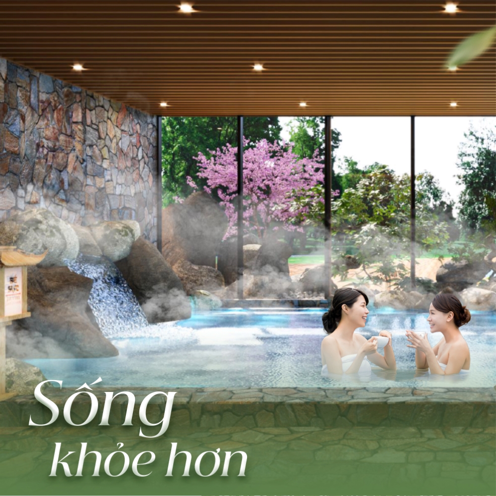 Liệu pháp 3 trong 1 của khoáng nóng Onsen tại The Komorebi Vinhomes Royal Island